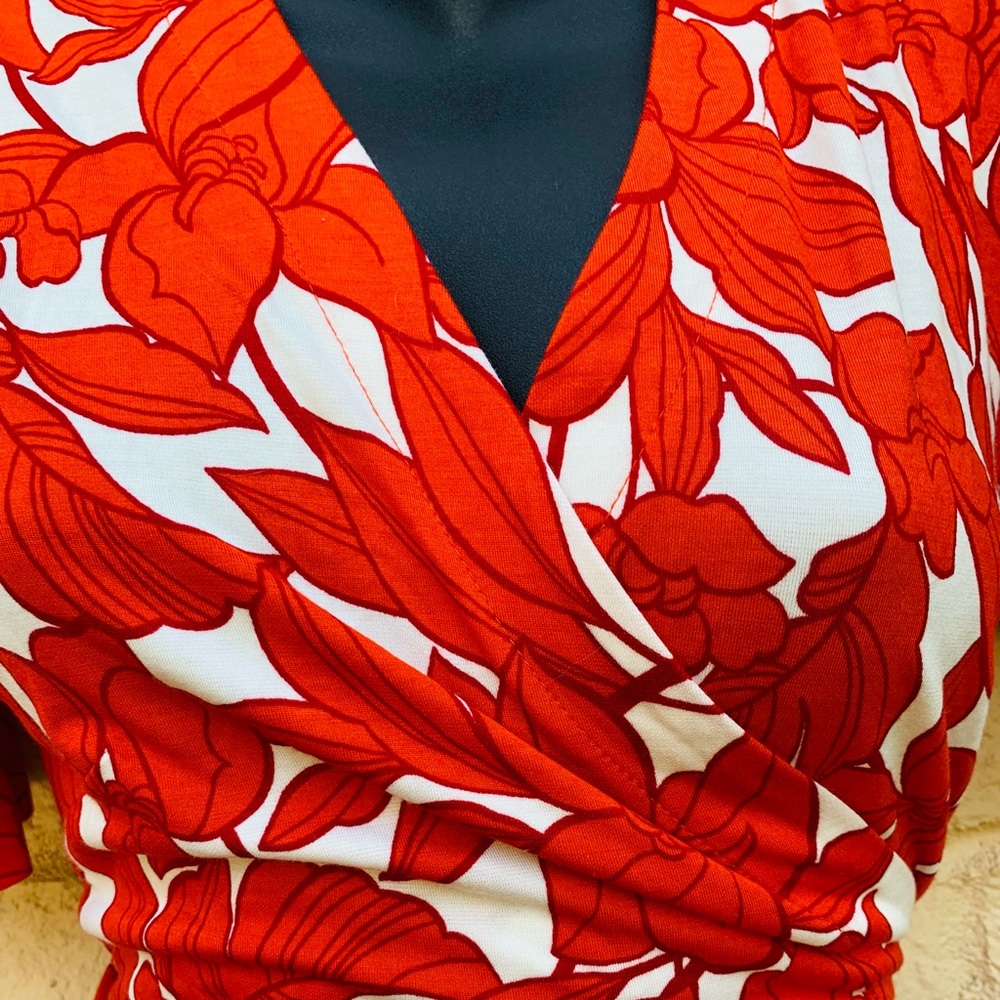 $98 NEW ADORABLE RED/WHITE WRAP DRESS BY ANN TAYLOR